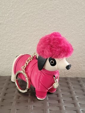 Kate Spade Festive Pink Claude Dachshund Dog Keychain Bag Charm